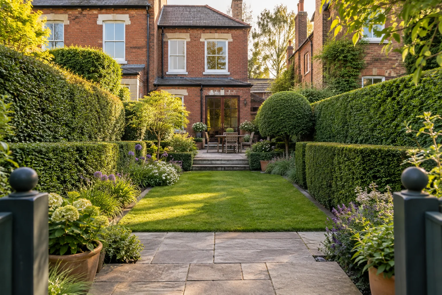 Finished hedge trimming result in Bristol