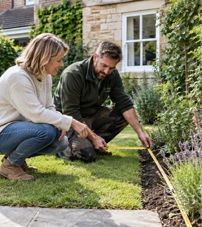 Garden quotation visit at a Bristol home